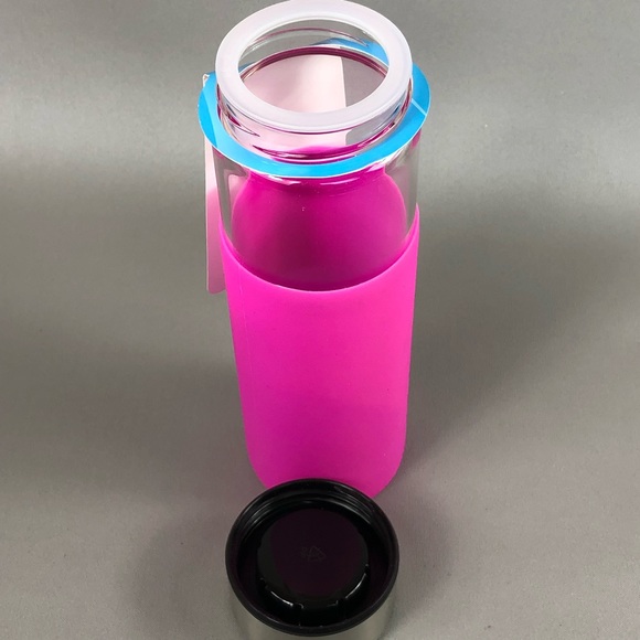 Living Solutions Pink BPA Free Glass Bottle - Picture 3 of 5
